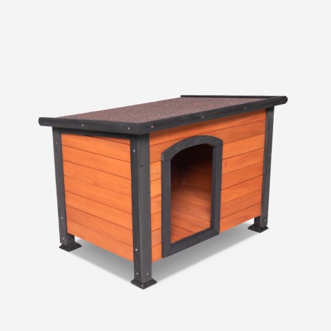 Caseta de exterior de madera para perros de tamaño mediano-grande 104x69x70 cm Lessie Promoción