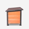 Caseta de exterior de madera para perros de tamaño mediano-grande 104x69x70 cm Lessie Descueto
