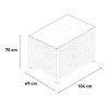 Caseta de exterior de madera para perros de tamaño mediano-grande 104x69x70 cm Lessie Stock