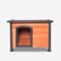 Caseta de exterior de madera para perros de tamaño mediano-grande 104x69x70 cm Lessie Rebajas