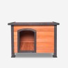 Caseta de exterior de madera para perros de tamaño mediano-grande 104x69x70 cm Lessie Rebajas