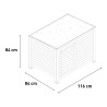 Caseta de exterior de madera para perros de tamaño grande 116x84x84 cm Nicky Stock