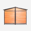 Caseta de madera exterior para perros de tamaño mediano 150x79x110 cm con doble entrada Oscar Catálogo