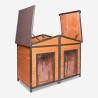 Caseta de madera exterior para perros de tamaño mediano 150x79x110 cm con doble entrada Oscar Oferta