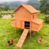 Gallinero corral elevado de madera para jardín 370x174x172 cm Hegg Descueto