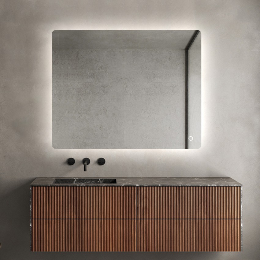 Espejo baño rectangular 60x80cm retroiluminado luces led Strokkur M Promoción