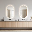 Espejo baño moderno retroiluminado ovalado 50x80cm luces led Konughs M Oferta