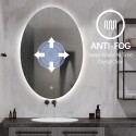 Espejo para baño ovalado 60x80cm con luces led retroiluminado Sodin L Oferta