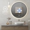 Espejo de baño redondo con led  70 cm retroiluminado con marco negro Laugarv L Rebajas