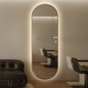 Espejo ovalado de pared para el salón 65x170 cm retroiluminado con marco Reyk Oferta