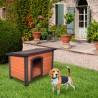 Caseta de exterior de madera para perros de tamaño mediano-grande 104x69x70 cm Lessie Venta