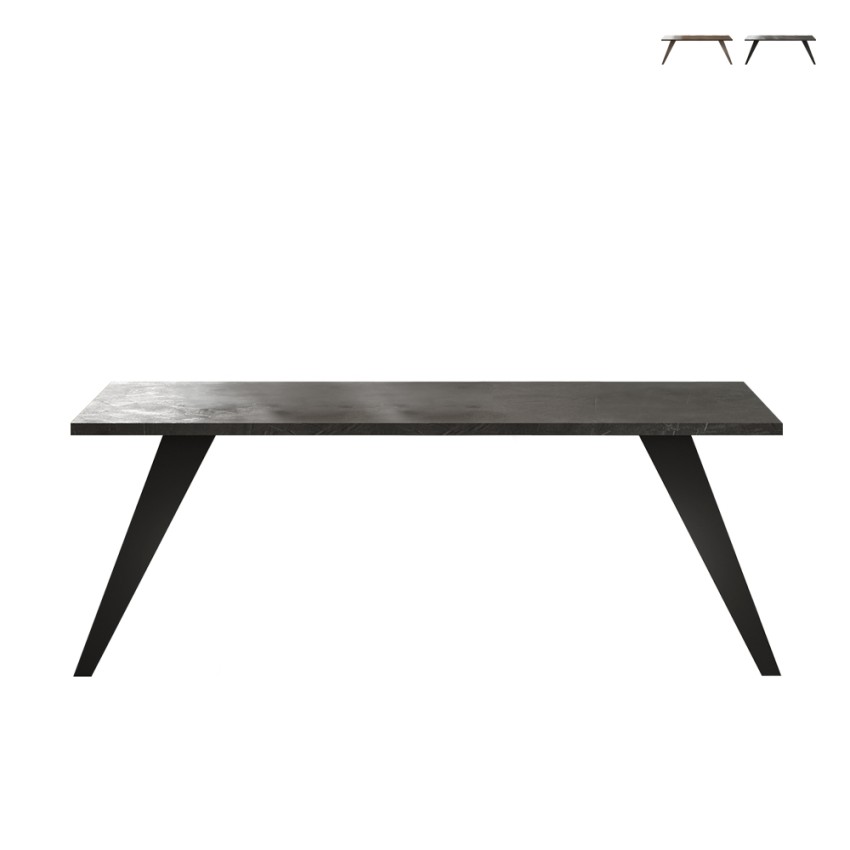 Mesa de comedor moderna de madera 210x90cm con patas de hierro Anuk Promoción Mesa de comedor moderna de madera 210x90cm con patas de hierro Anuk Promoción