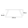 Mesa de comedor moderna de madera 210x90cm con patas de hierro Anuk Modelo