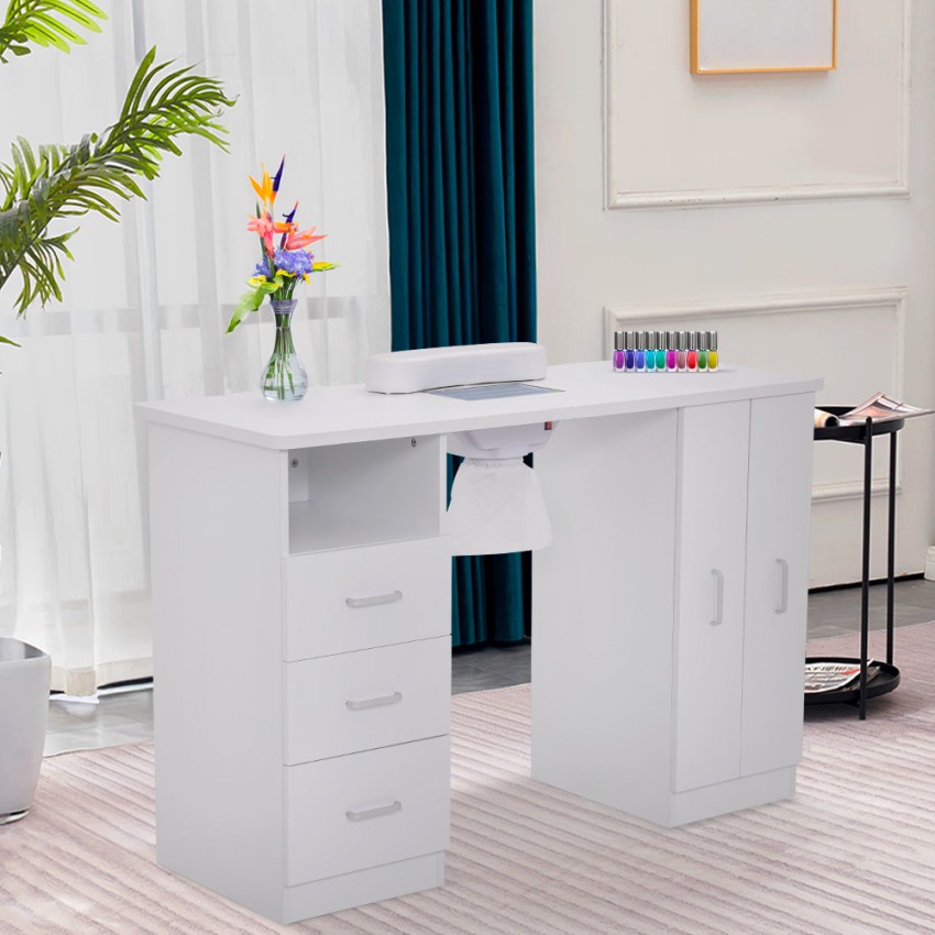Mesa de manicura para esteticista con aspirador cajones extraíbles Lime Promoción
