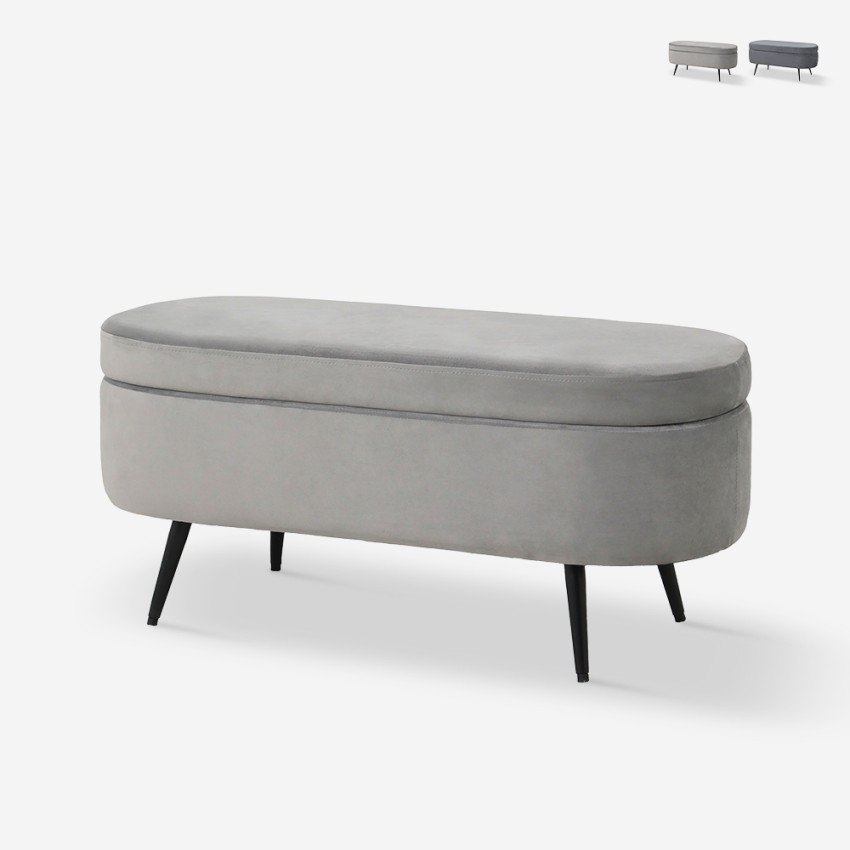 Banco de almacenamiento, reposapiés o banco de recibidor de terciopelo diseño Renoir Venta