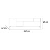 Mueble TV moderno blanco madera con cajón y 2 puertas 241x42x67cm Clere 