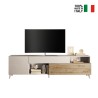 Mueble TV moderno blanco madera con cajón y 2 puertas 241x42x67cm Clere Descueto