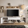 Mueble TV moderno blanco madera con cajón y 2 puertas 241x42x67cm Clere Medidas