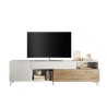 Mueble TV moderno blanco madera con cajón y 2 puertas 241x42x67cm Clere Características