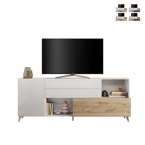 Aparador moderno para cocina y sala blanco de madera 2 puertas cajones Maditha Promoción