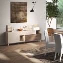 Mueble TV moderno de madera blanca con cajón y 2 puertas 181x42x67cm Edwin Elección