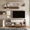 Mueble TV moderno de madera blanca con cajón y 2 puertas 181x42x67cm Edwin 