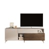 Mueble TV moderno de madera blanca con cajón y 2 puertas 181x42x67cm Edwin 