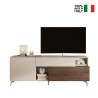 Mueble TV moderno de madera blanca con cajón y 2 puertas 181x42x67cm Edwin Precio