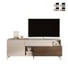 Mueble TV moderno de madera blanca con cajón y 2 puertas 181x42x67cm Edwin Rebajas