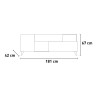 Mueble TV moderno de madera blanca con cajón y 2 puertas 181x42x67cm Edwin 