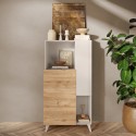 Mueble contenedor aparador cocina blanco madera 2 estantes Jowna 