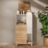 Mueble contenedor aparador cocina blanco madera 2 estantes Jowna 