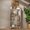 Mueble contenedor aparador cocina blanco madera 2 estantes Jowna 