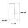 Mueble contenedor aparador cocina blanco madera 2 estantes Jowna 