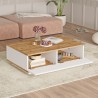 Mesa centro blanca para el salón con 2 puertas de madera 90x60 cm Tynne Catálogo