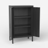 Armario de oficina de metal negro estilo industrial con 2 puertas 65x36x105 cm Colima Rebajas