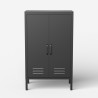 Armario de oficina de metal negro estilo industrial con 2 puertas 65x36x105 cm Colima Oferta