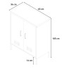 Armario de oficina de metal negro estilo industrial con 2 puertas 65x36x105 cm Colima Descueto