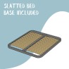 Cama de matrimonio 160x200 cm con 2 mesitas de noche de roble negro y somier de lamas Kivel Oferta