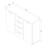 Cómoda de dormitorio con 2 puertas y 4 cajones color madera o negro Ertras Oferta