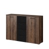 Cómoda de dormitorio con 2 puertas y 4 cajones color madera o negro Ertras Venta