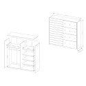 Armario color roble blanco con 2 puertas correderas y espejo 200x61x210 Dailie Rebajas