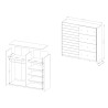 Armario color roble blanco con 2 puertas correderas y espejo 200x61x210 Dailie Rebajas