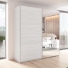 Armario color roble blanco con 2 puertas correderas y espejo 200x61x210 Dailie Venta