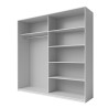 Armario color roble blanco con 2 puertas correderas y espejo 200x61x210 Dailie Oferta