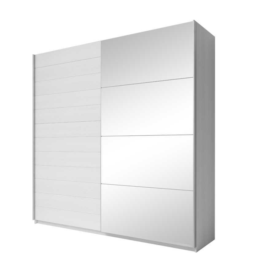 Armario color roble blanco con 2 puertas correderas y espejo 200x61x210 Dailie Promoción Armario color roble blanco con 2 puertas correderas y espejo 200x61x210 Dailie Promoción