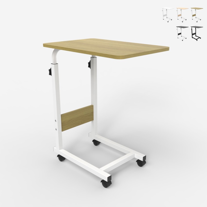 Mesa auxiliar para sofá o cama 40x60 cm altura ajustable 4 ruedas Endy Rebajas