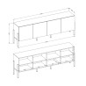 Mueble TV beige para salón de diseño moderno con 4 puertas 200x40x69cm Givre Descueto