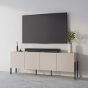 Mueble TV beige para salón de diseño moderno con 4 puertas 200x40x69cm Givre Rebajas