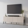 Mueble TV beige para salón de diseño moderno con 4 puertas 200x40x69cm Givre Rebajas